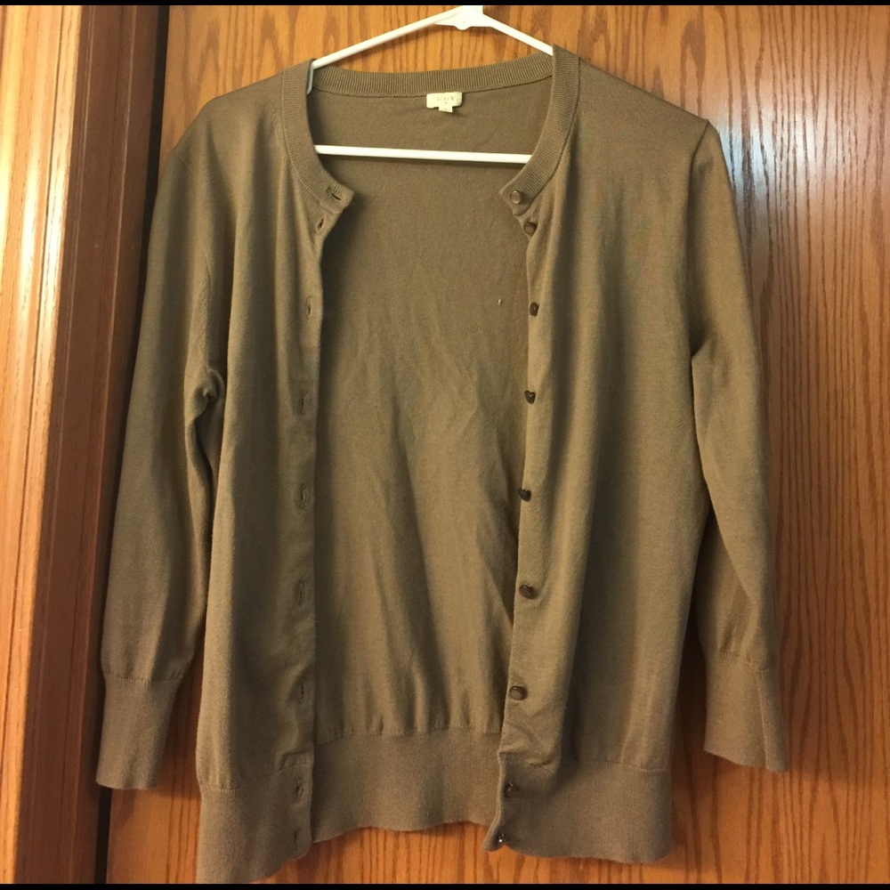 J.Crew Taupe Button Down Cardigan
