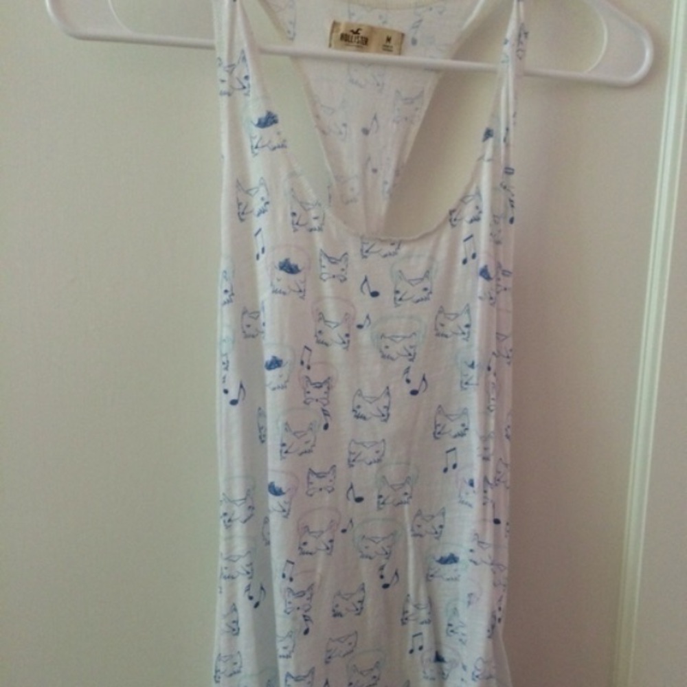 hollister co blue foxy tank top twisted back