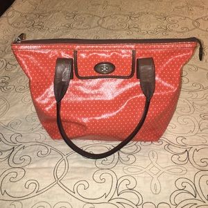 Fossil key•per shoulder bag. Coated canvas