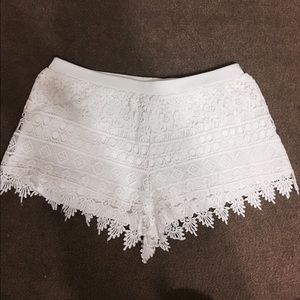 White crochet shorts