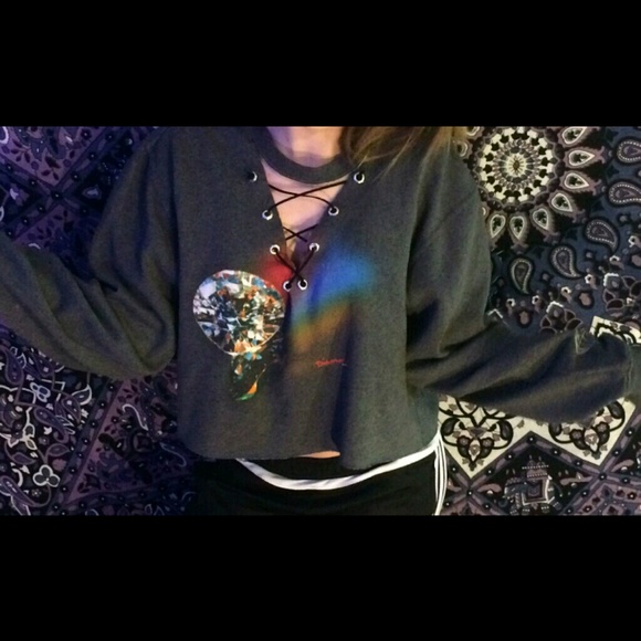 Recreated Lace Up Sweater - Picture 2 of 2