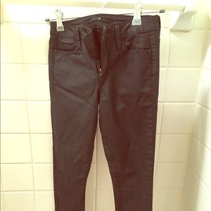 Black leather coated Joe's jeans