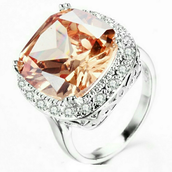 Ring Natural Morganite main stone. Zircon accents. - Picture 4 of 5
