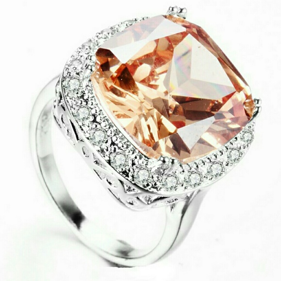 Ring Natural Morganite main stone. Zircon accents. - Picture 5 of 5