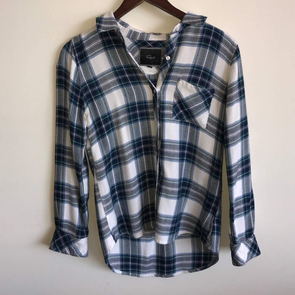 Rails Plaid Small shades of blue Plaid Flannel
