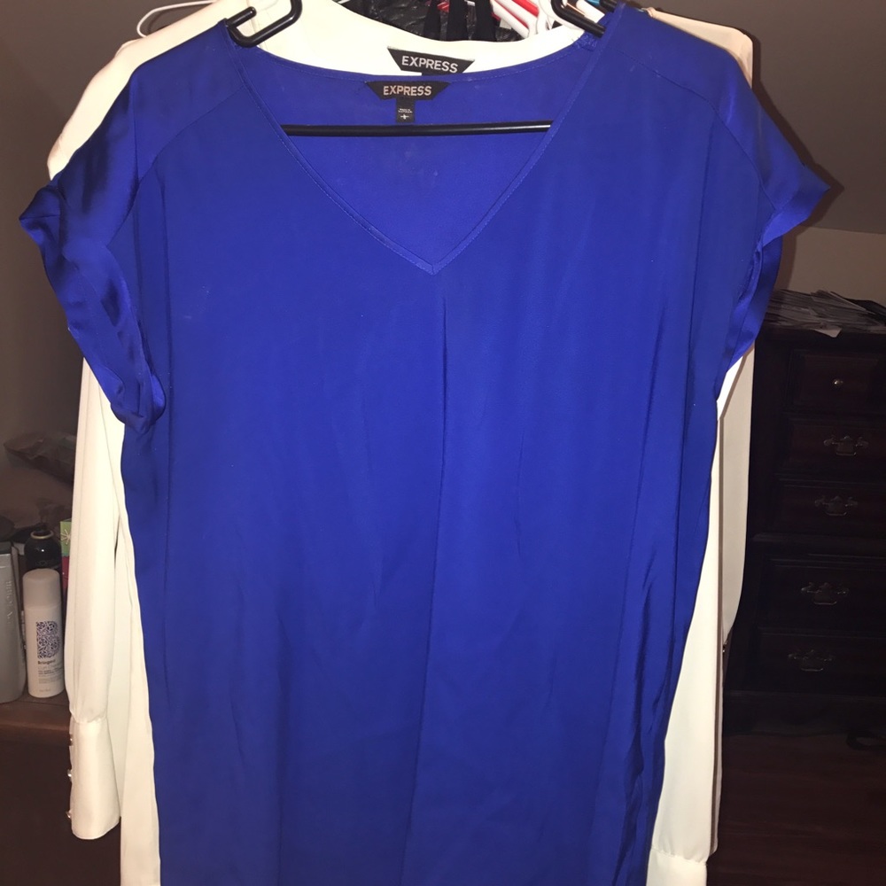 Express blue short sleeve top.