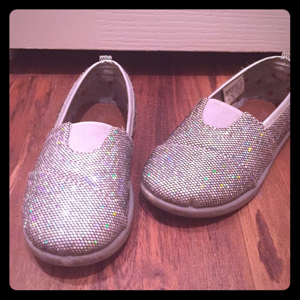 Sparkly slip on girls shoes