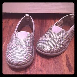 Sparkly slip on girls shoes
