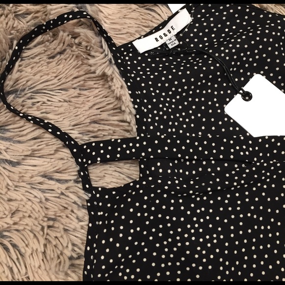 Ro & De Cutaway Inset Tank Black White Polka - Picture 4 of 5