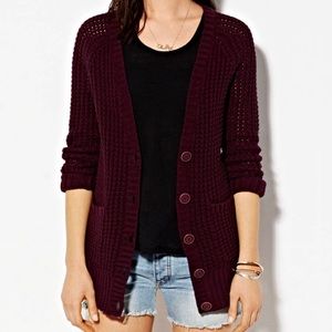 American Eagle Chunky Waffle Knit Cardigan