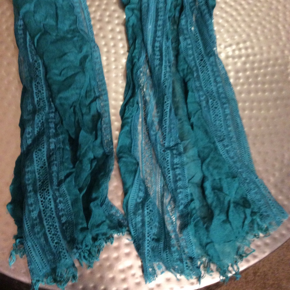 Teal Green Lace Scarf
