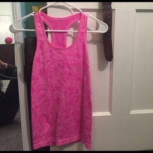 Pink lululemon workout tank