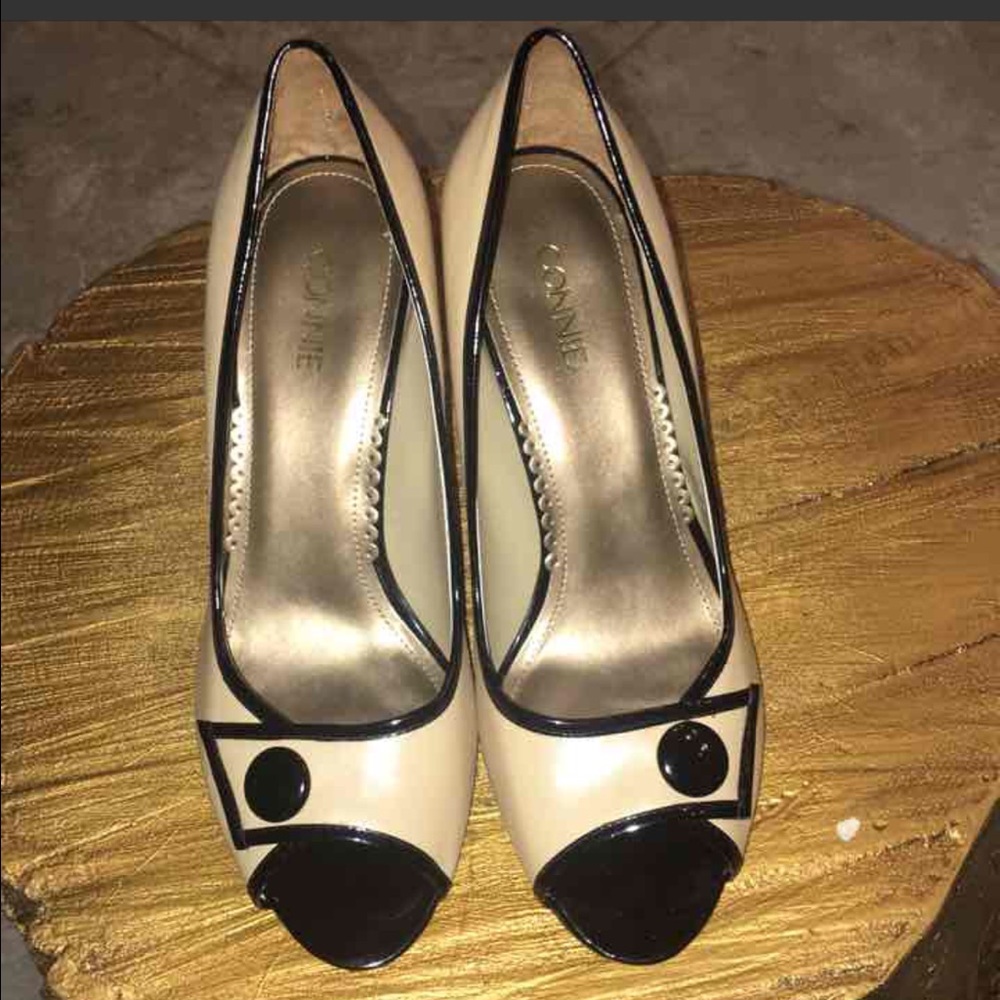 CONNIE "LEEZA" Peep-toe pumps/heels, Sz 10