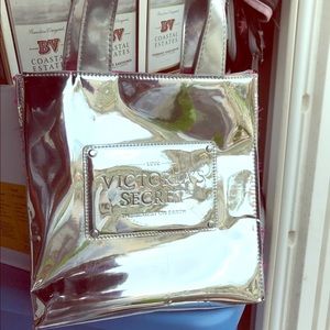 Silver Chrome victoria secret handbag