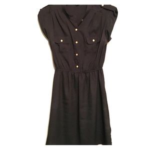 Black dress gold button military button shoulders