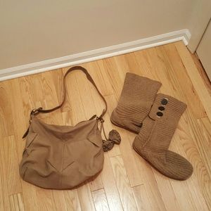 Ugg knit boots and Ann Taylor Loft purse