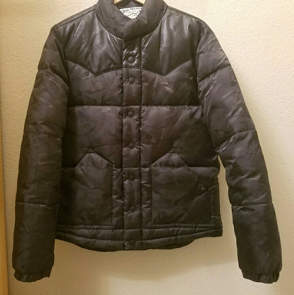 True Religion Men's Puffer Jacket with Yoke