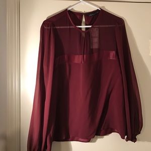 Zara Woman dark red blouse size XL