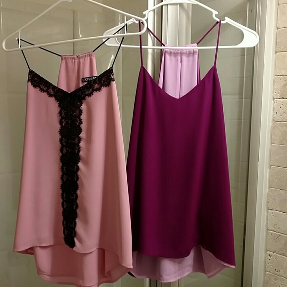 Express Tops - Two pink / purple camis from Express
