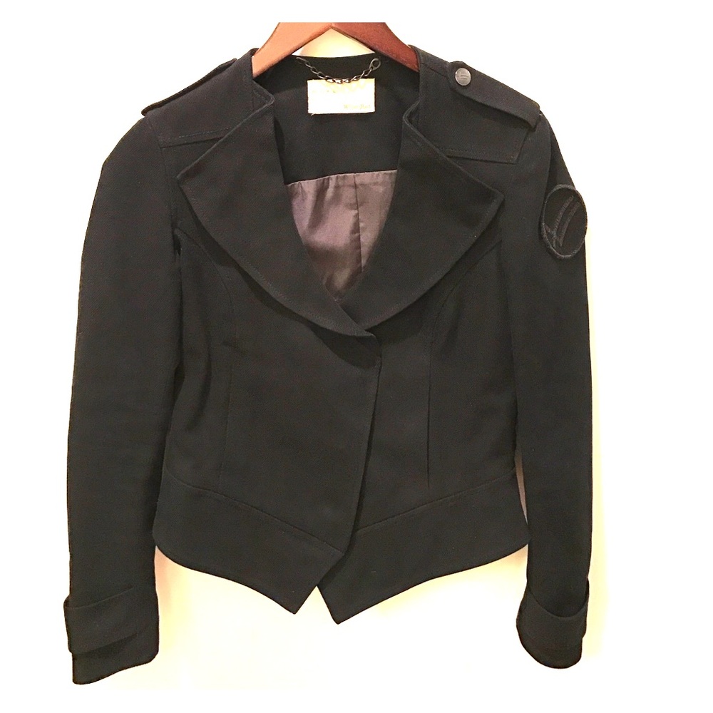 William Rast Black Linen Bomber Jacket