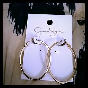 Jessica Simpson gold plated hoop earings