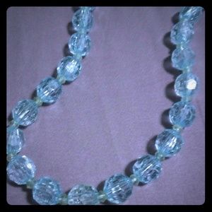 Light blue beaded crystal like necklace
