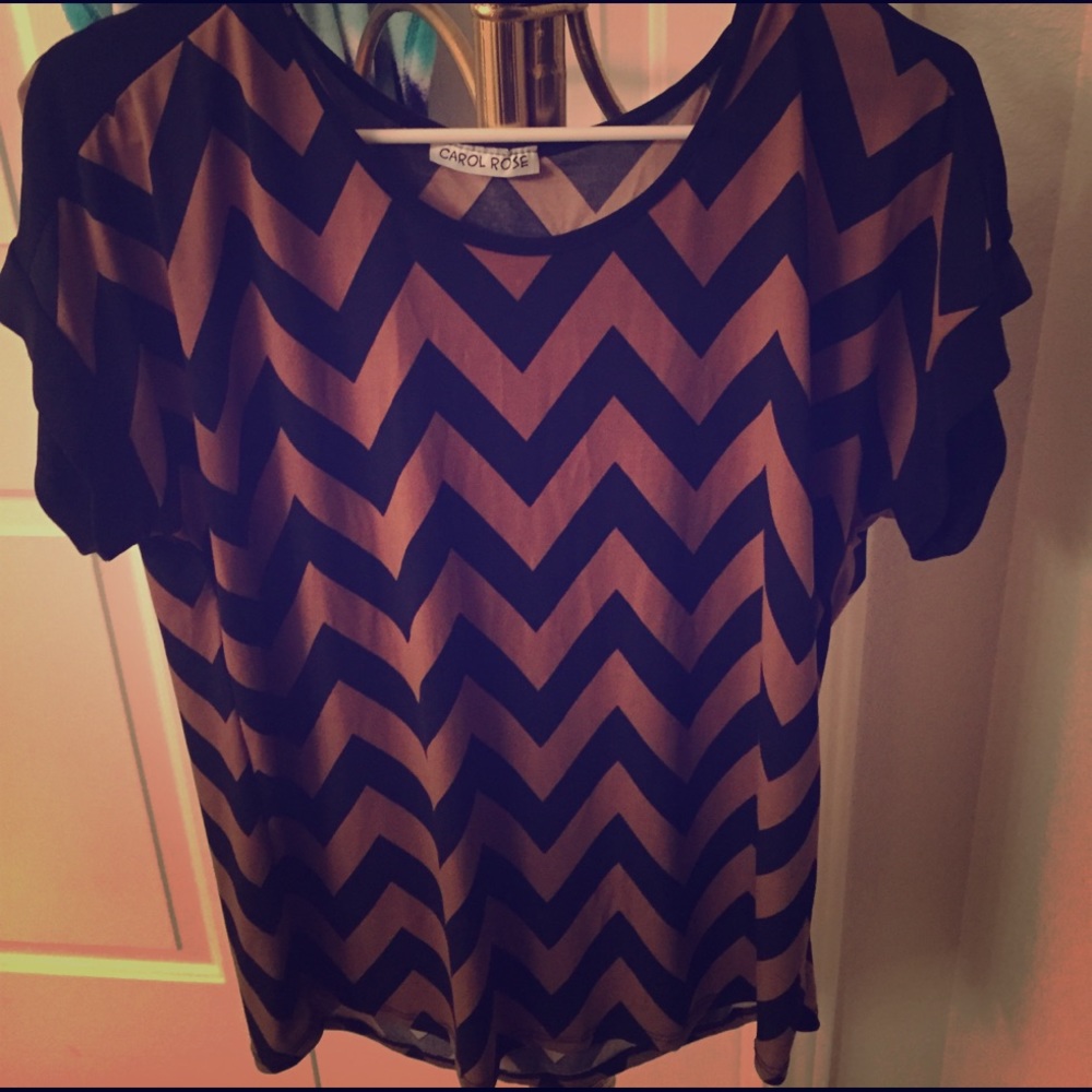 Brown & Black Striped Top