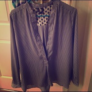 Blue & White Striped Top