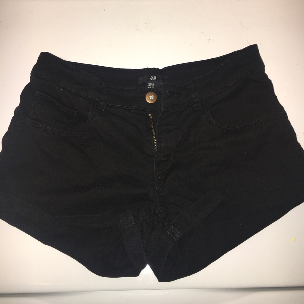 black shorts