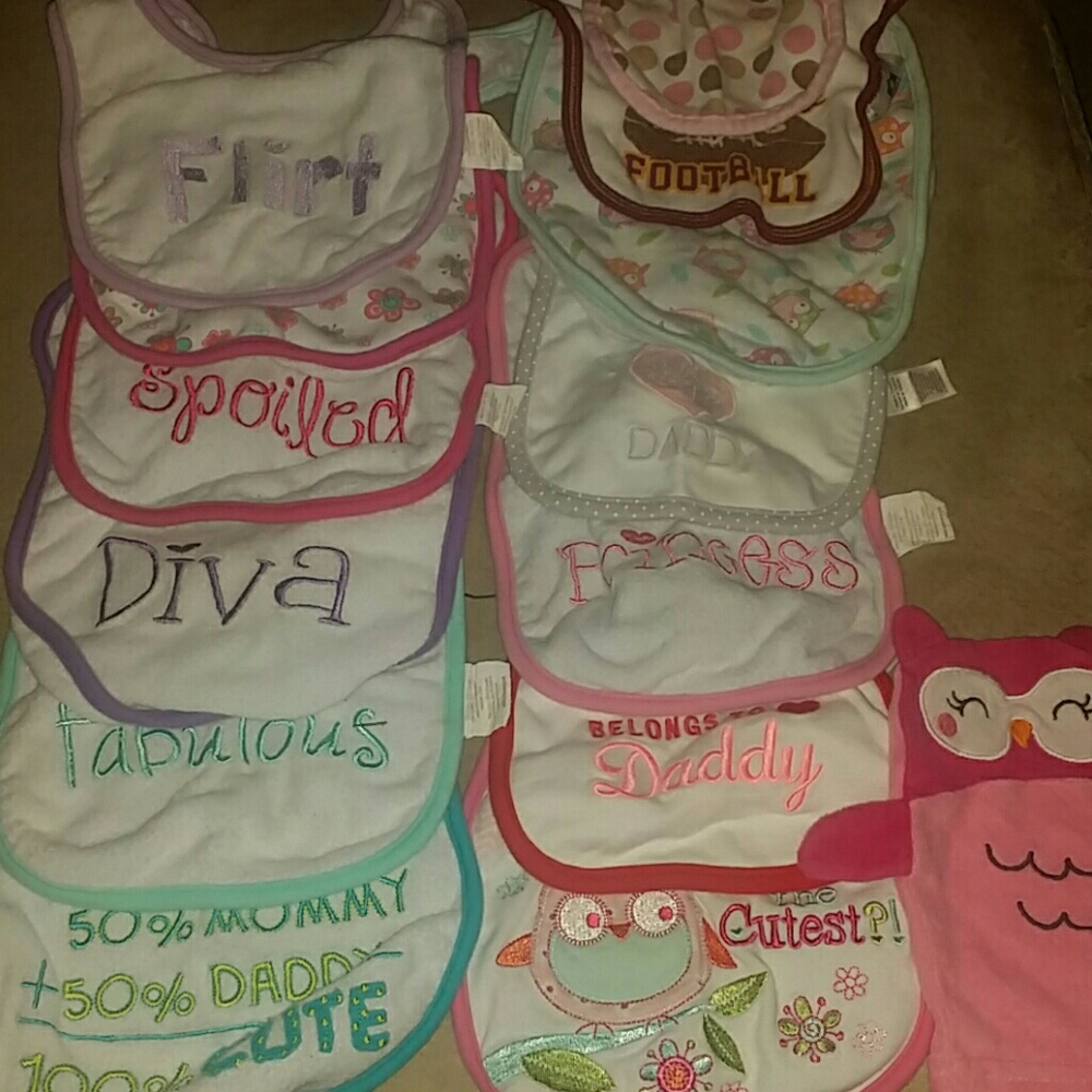 Lot of 13 baby bibs