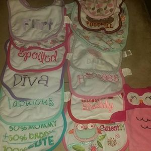 Lot of 13 baby bibs