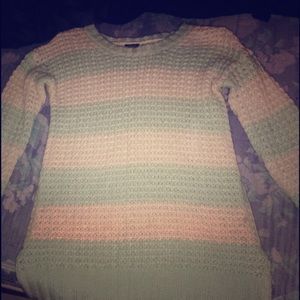 blue and white sweater