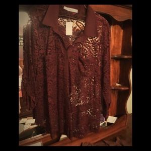 Maurice's Lace Button down top