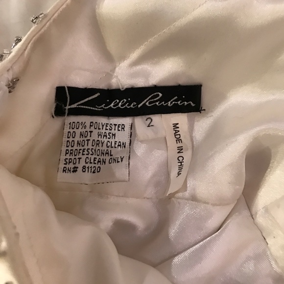 Lillie Rubin white beaded halter top gown - Picture 2 of 2