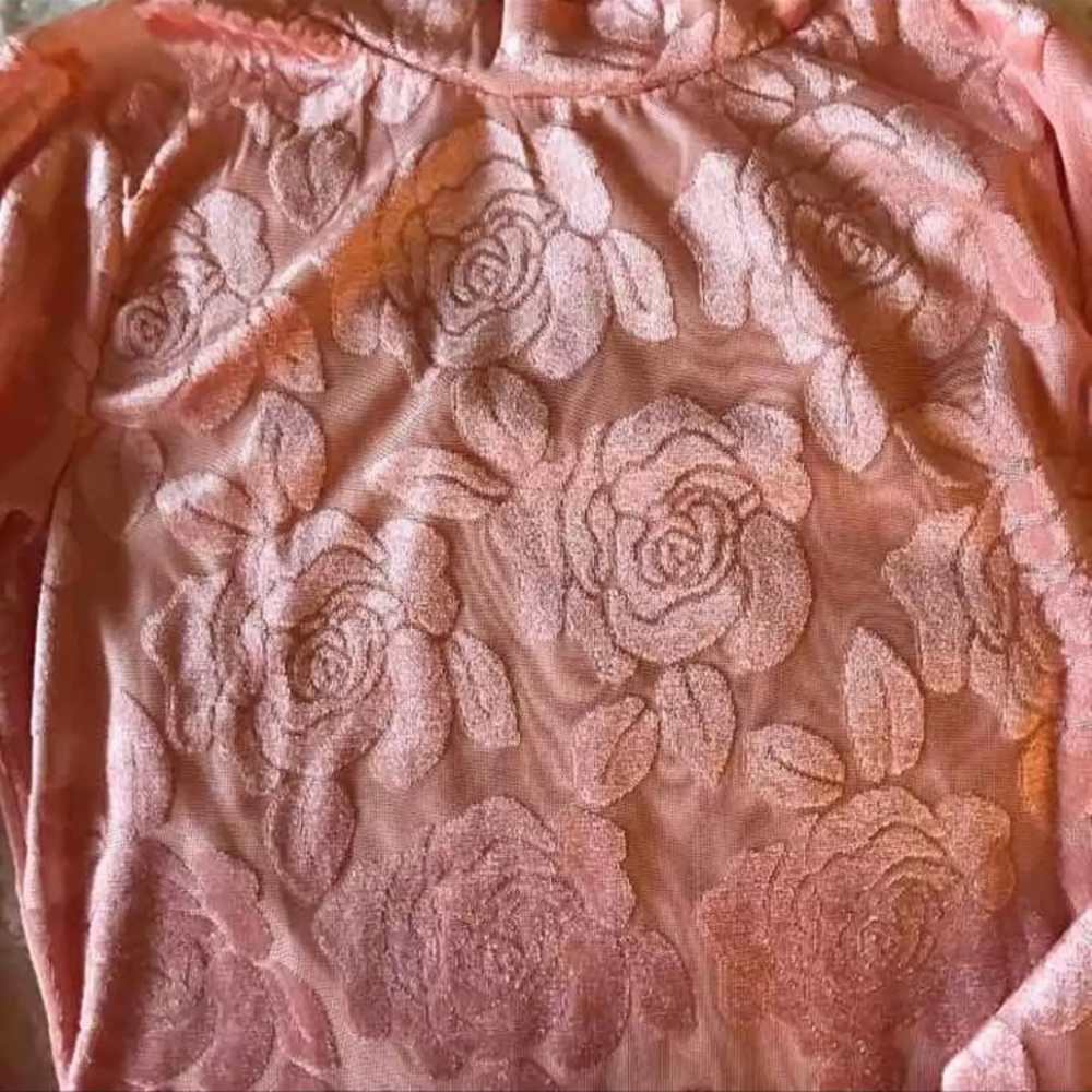 Floral Velvet Long Sleeve Bodysuit ๐น - Picture 4 of 5