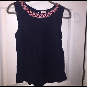 Stitch Fix Pixley Navy Pink embroidered top NWT Stitch Fix Pixley Navy Pink embroidered top NWT