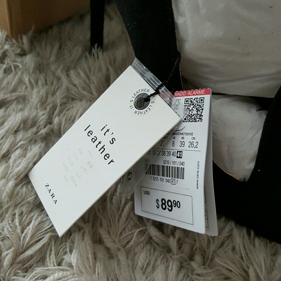 Zara Leather Asymmetric Black Suede Heels - Picture 6 of 8