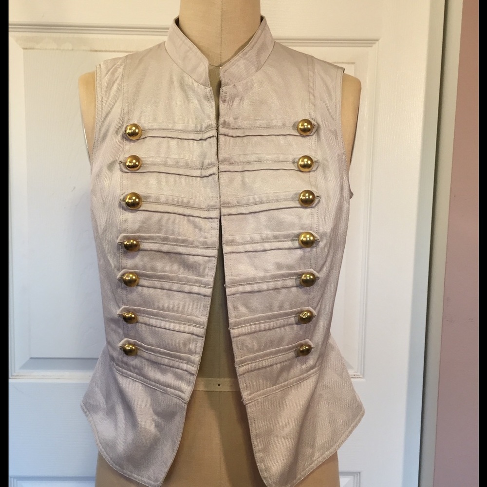 Military vest cream band vest