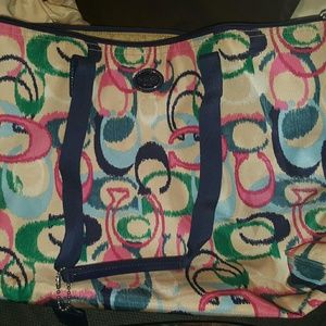 Coach overnight bag with cosmetic bag