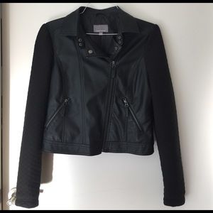 Mixed Material Moto Jacket
