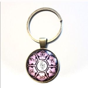 Om Symbol Keychain, Zipper Pull, Key Ring