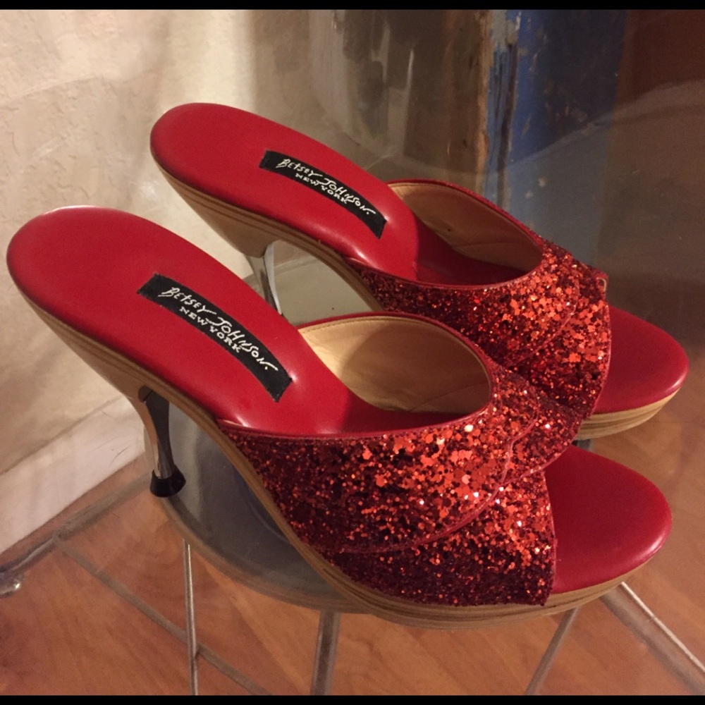Red sparkle Betsey Johnson heels