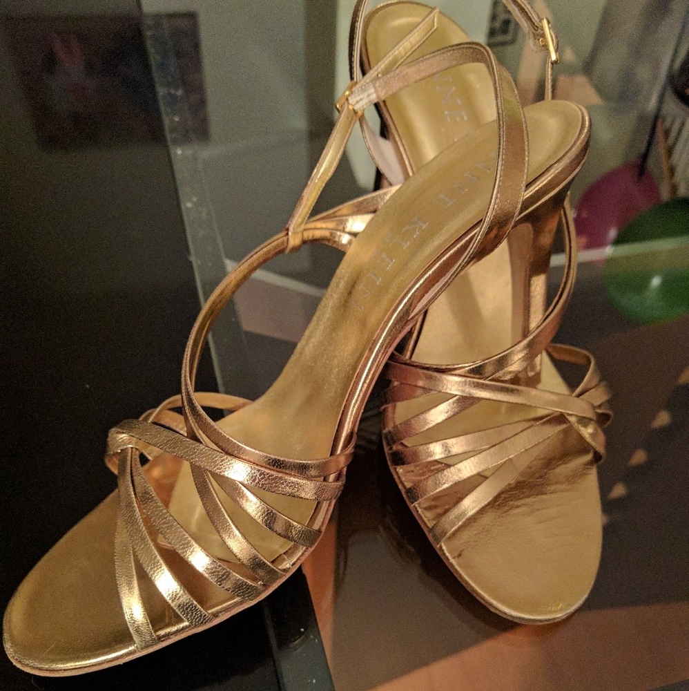 Anne Klein golden high heels size 9