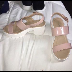 Baby pink wedges/sandals