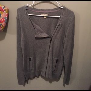 Gray Multi Zipper Cardigan