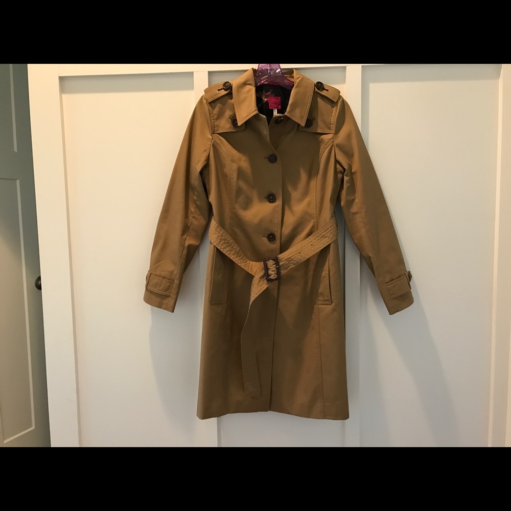Joules tan trench coat nwt sz 6