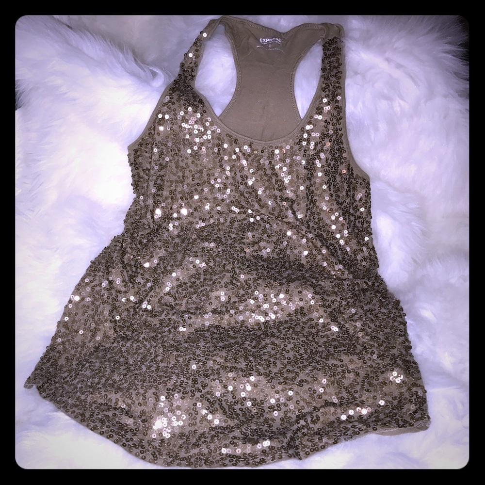 Bronze Sequin Razorback Tank