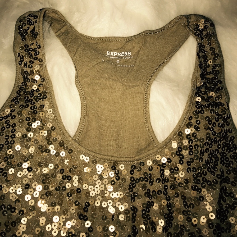 Bronze Sequin Razorback Tank - Picture 3 of 4