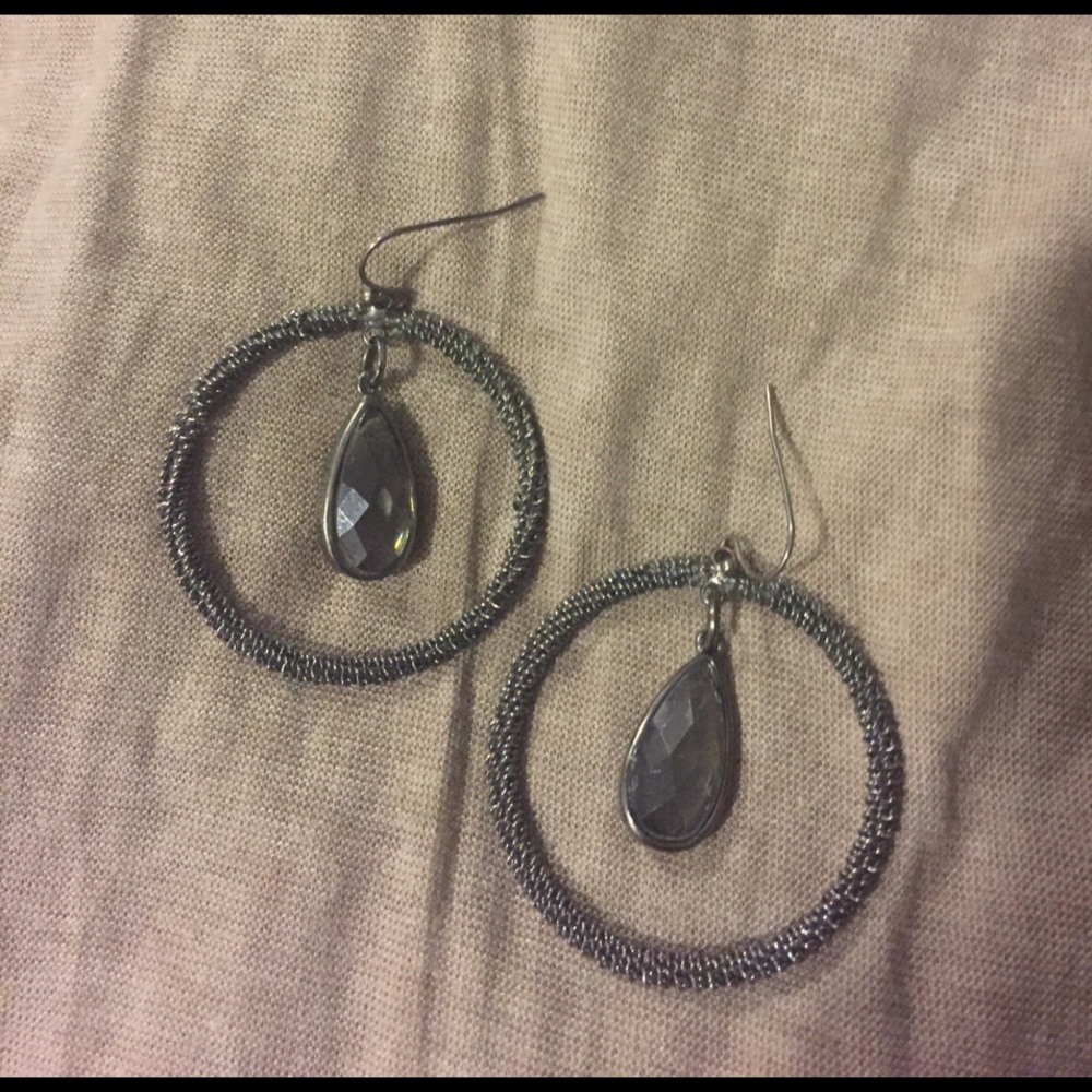 Drop earrings purple/black/silver
