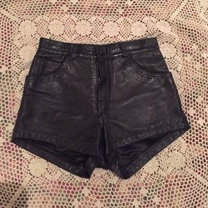 Vintage leather high waisted shorts
